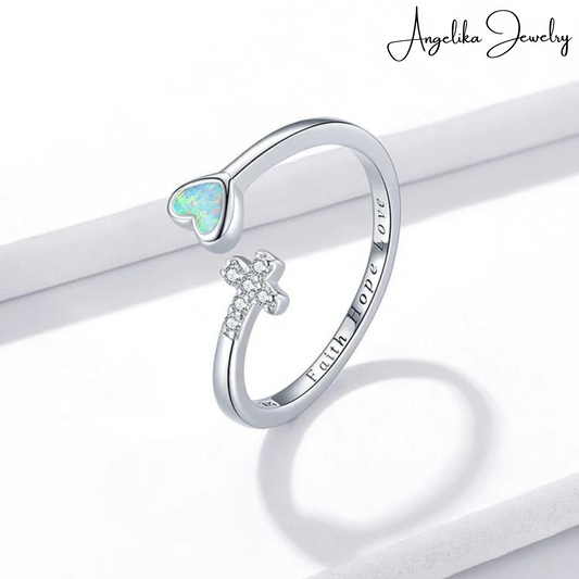 Opal Faith Hope Love Ring
